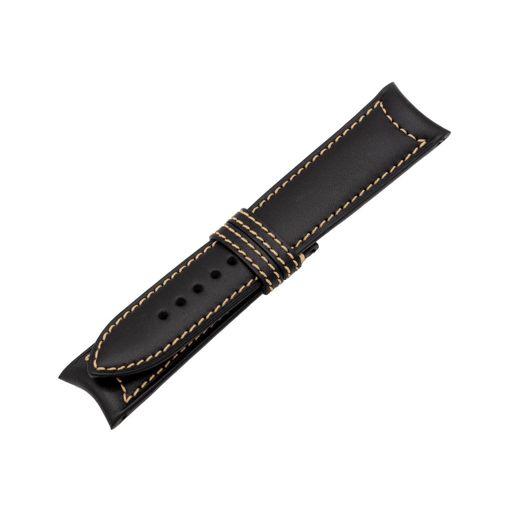 Classic Leather Black Strap,  Stitching Bronze