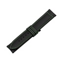 Classic Leather Black Strap,  Stitching Green