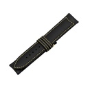 Classic Leather Black Strap,  Stitching Yellow