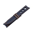 Rally Leather Blue Marine Strap,  Stitching Orange