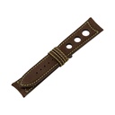 Rally Nubuck Brown Chocolate Strap,  Stitching Green Light