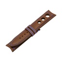 Rally Leather Brown Chestnut Strap,  Stitching Blue