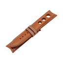 Rally Leather Cognac Strap,  Stitching Blue Light