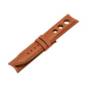 Rally Leather Cognac Strap,  Stitching Red