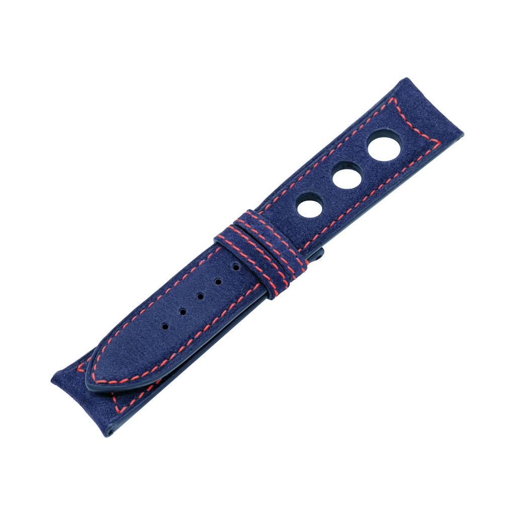 Rally Nubuck Blue Royal Strap,  Stitching Red