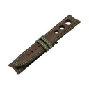 Rally Leather Brown Chocolate Strap,  Stitching Green