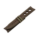 Rally Leather Brown Chocolate Strap,  Stitching Green Light