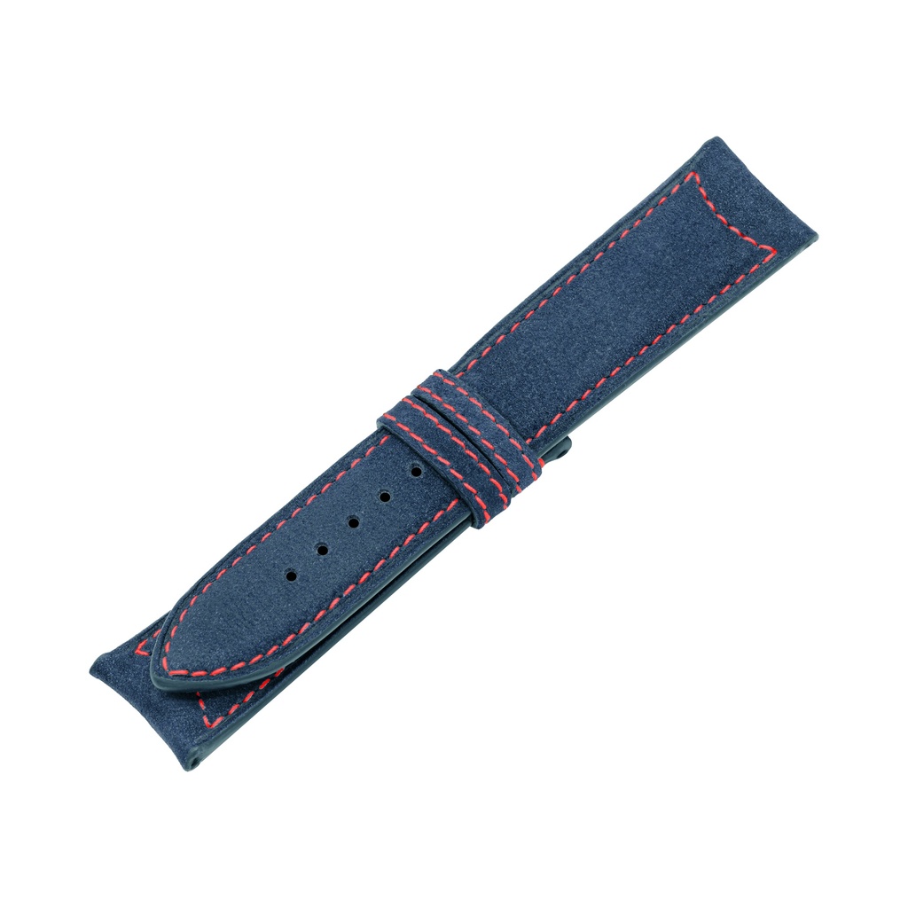 Classic Nubuck Blue Jeans Strap,  Stitching Red