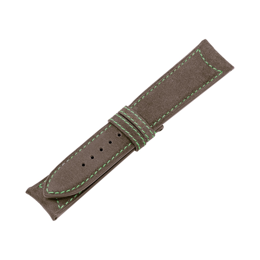 Classic Nubuck Taupe Strap,  Stitching Green