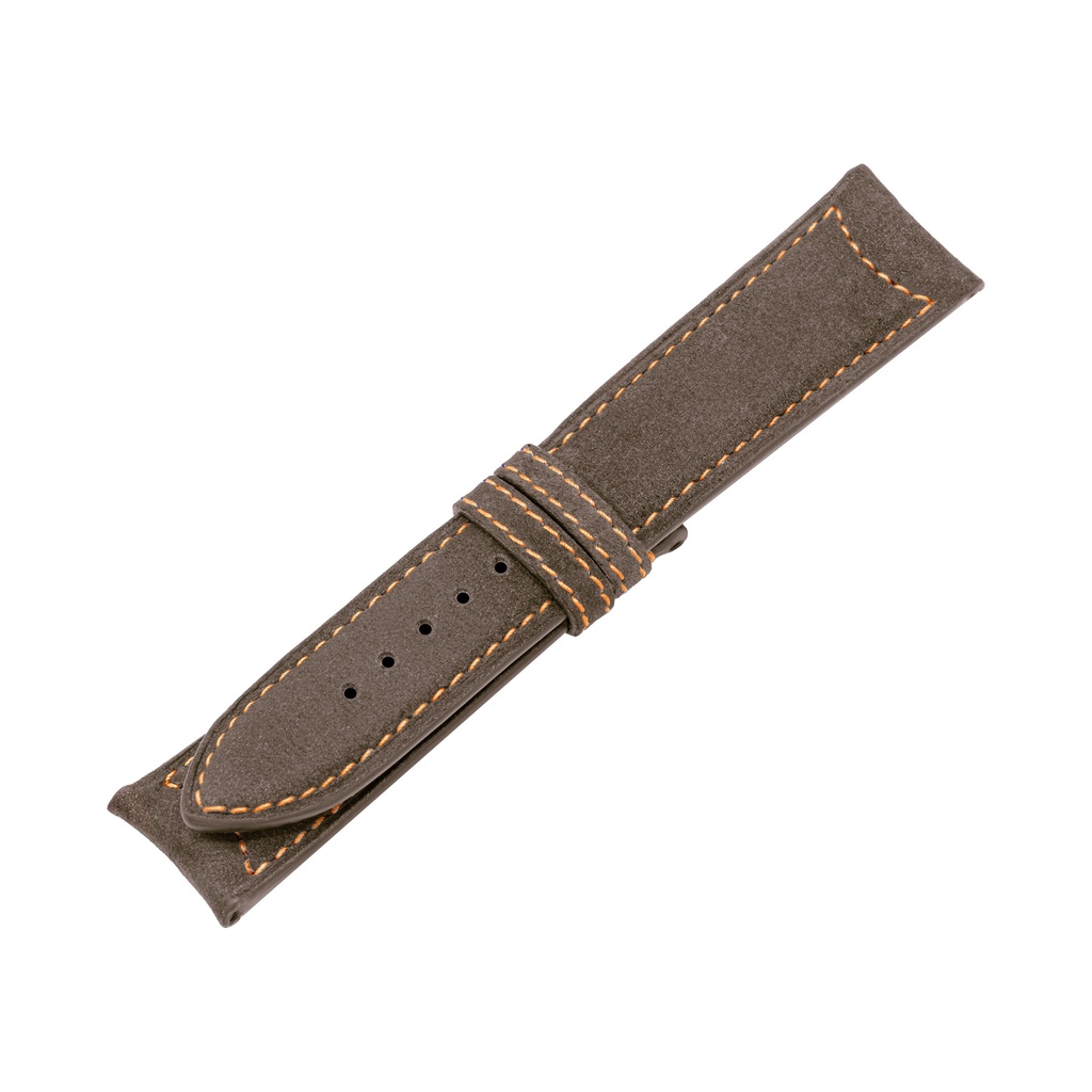 Classic Nubuck Taupe Strap,  Stitching Orange