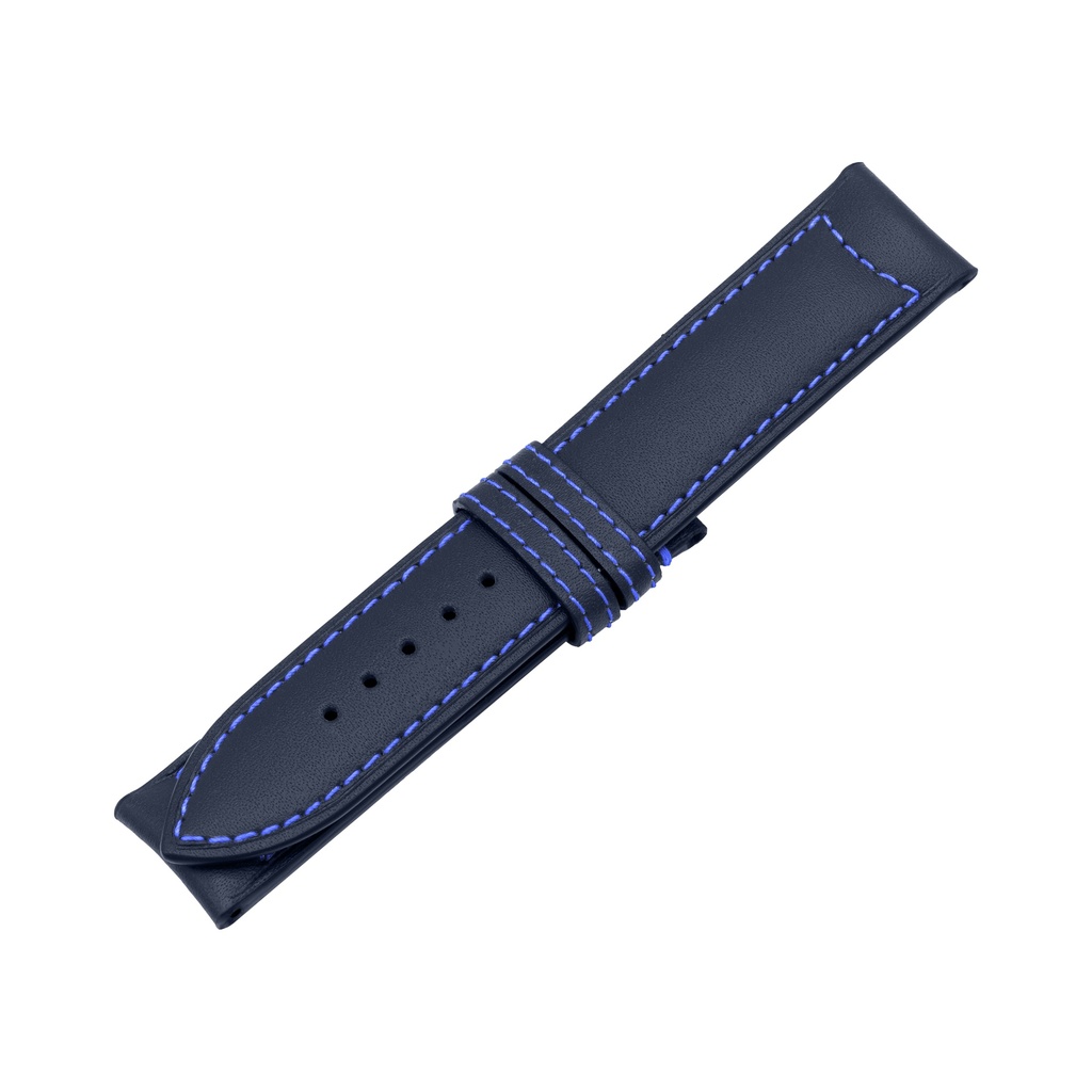 Classic Leather Blue Marine Strap,  Stitching Blue