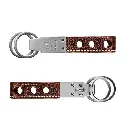 Grained Leather Key Ring : Brown - Natural