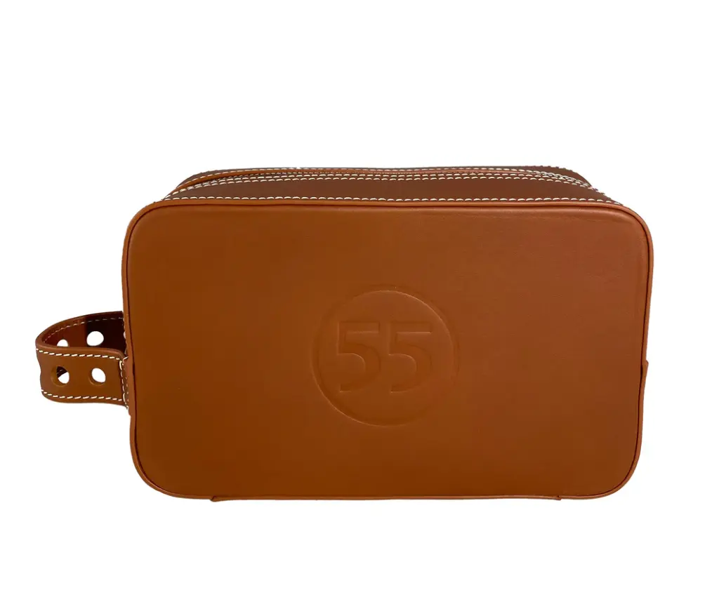 Dopp Kit Smooth Leather : Cognac