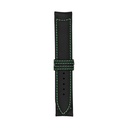 Classic Leather Black Strap,  Stitching Green