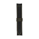 Classic Leather Black Strap,  Stitching Yellow