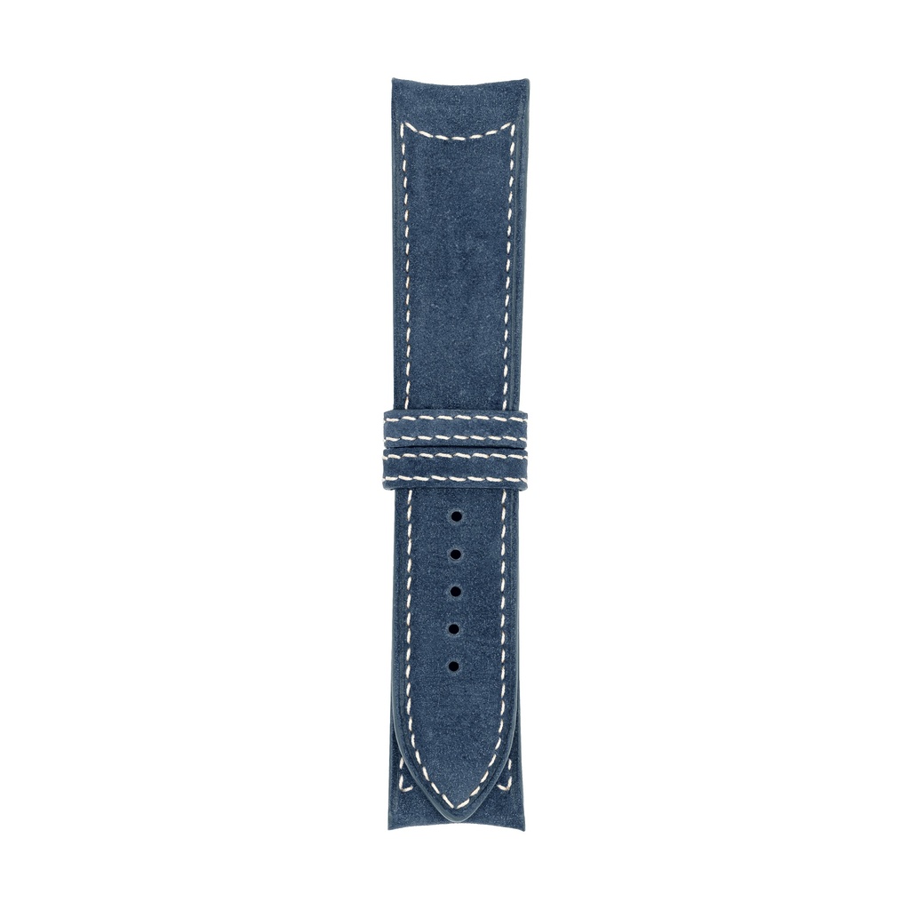 Classic Nubuck Blue Jeans Strap,  Stitching White