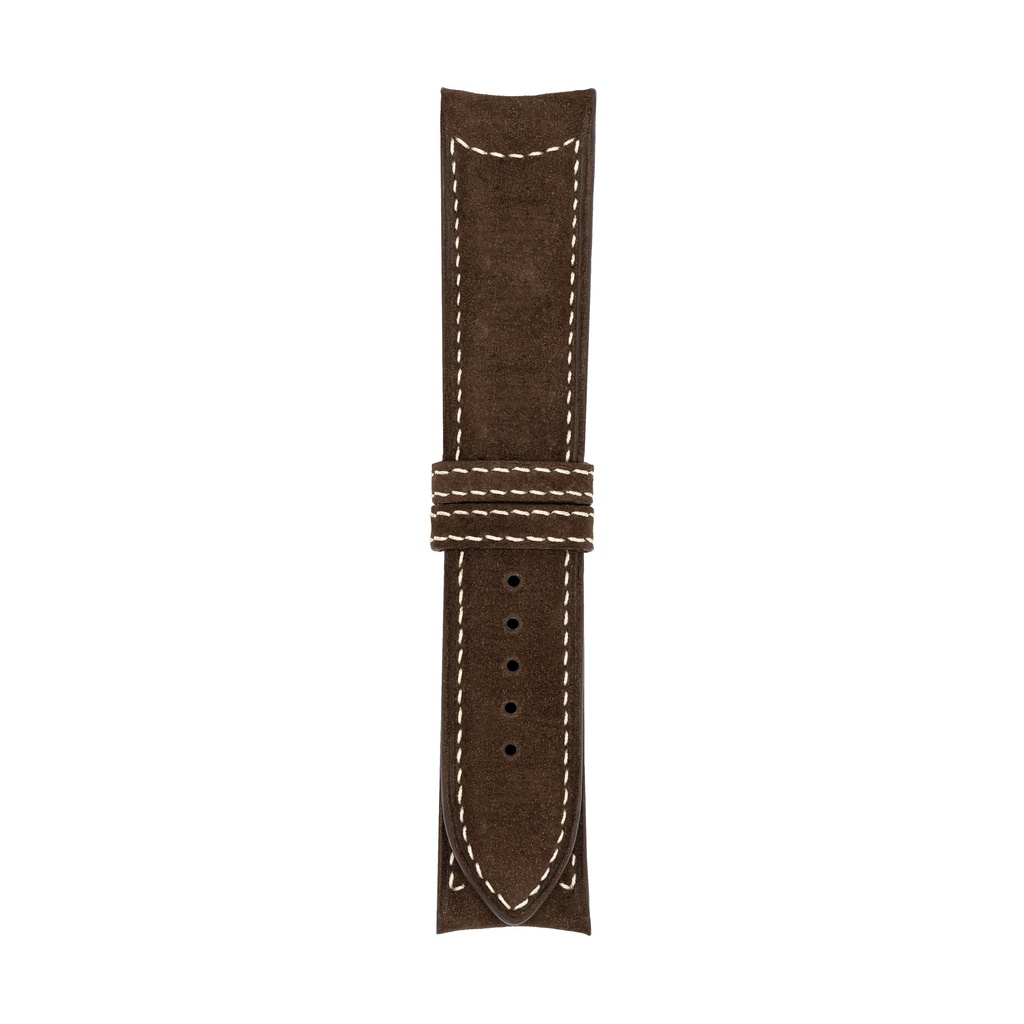 Classic Nubuck Brown Chocolate Strap,  Stitching White