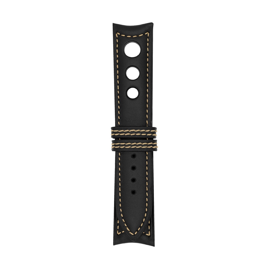 Rally Leather Black Strap,  Stitching Bronze