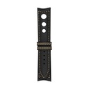 Rally Leather Black Strap,  Stitching Bronze