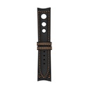 Rally Leather Black Strap,  Stitching Orange