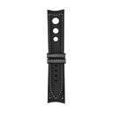 Rally Leather Black Strap,  Stitching White