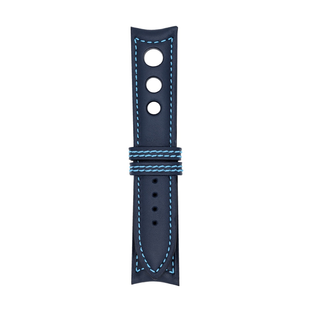 Rally Leather Blue Marine Strap,  Stitching Blue Light