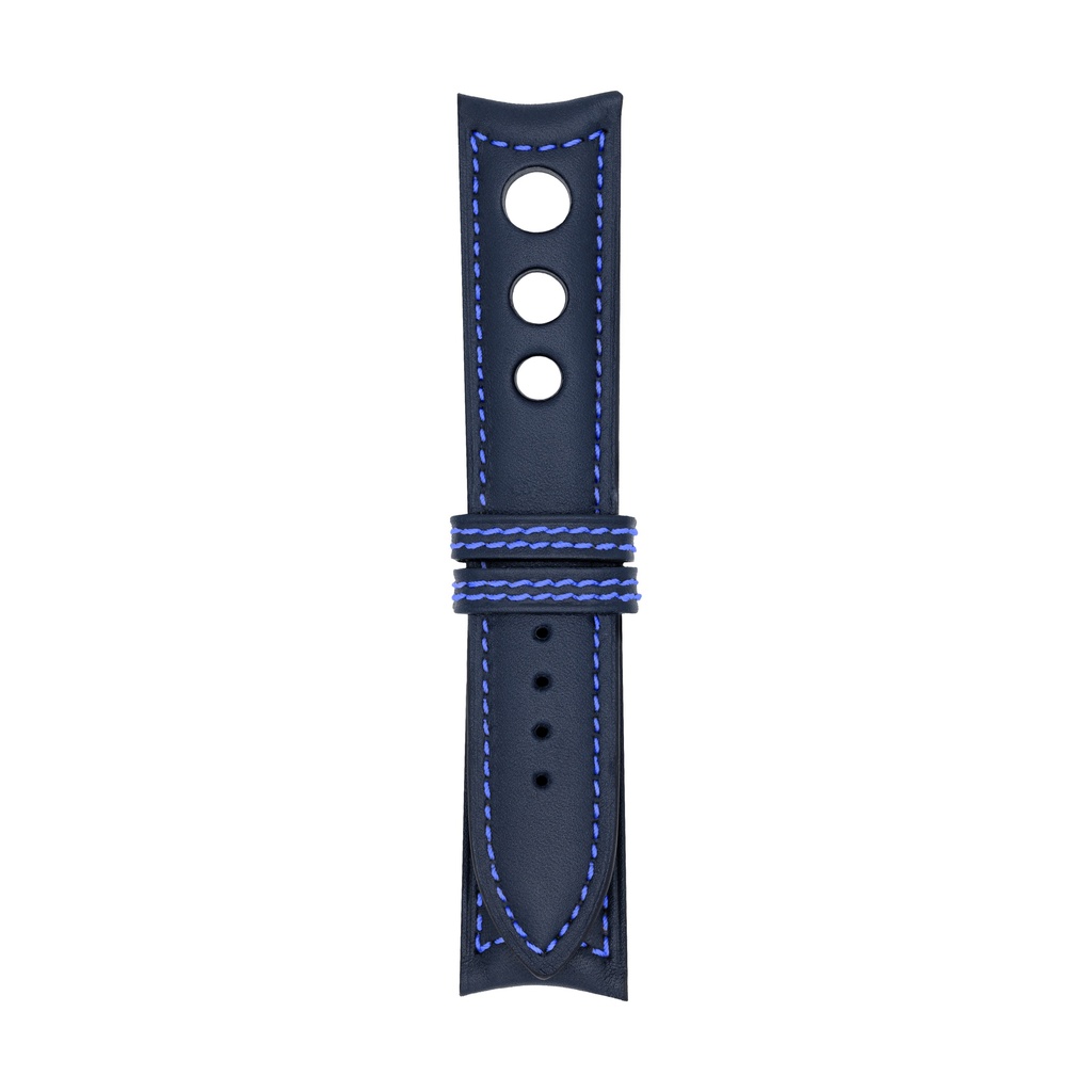 Rally Leather Blue Marine Strap,  Stitching Blue