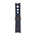 Rally Leather Blue Marine Strap,  Stitching Orange