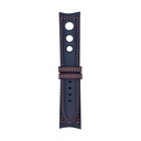 Rally Leather Blue Marine Strap -  Stitching Red