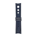 Rally Leather Blue Marine Strap -  Stitching White