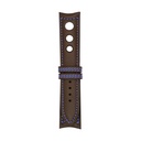 Rally Leather Brown Chocolate Strap,  Stitching Blue