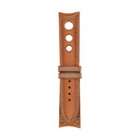 Rally Leather Cognac Strap,  Stitching Blue Light