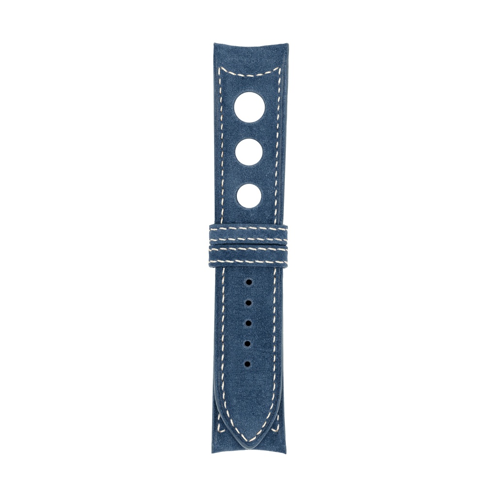 Rally Nubuck Blue Jeans Strap,  Stitching White