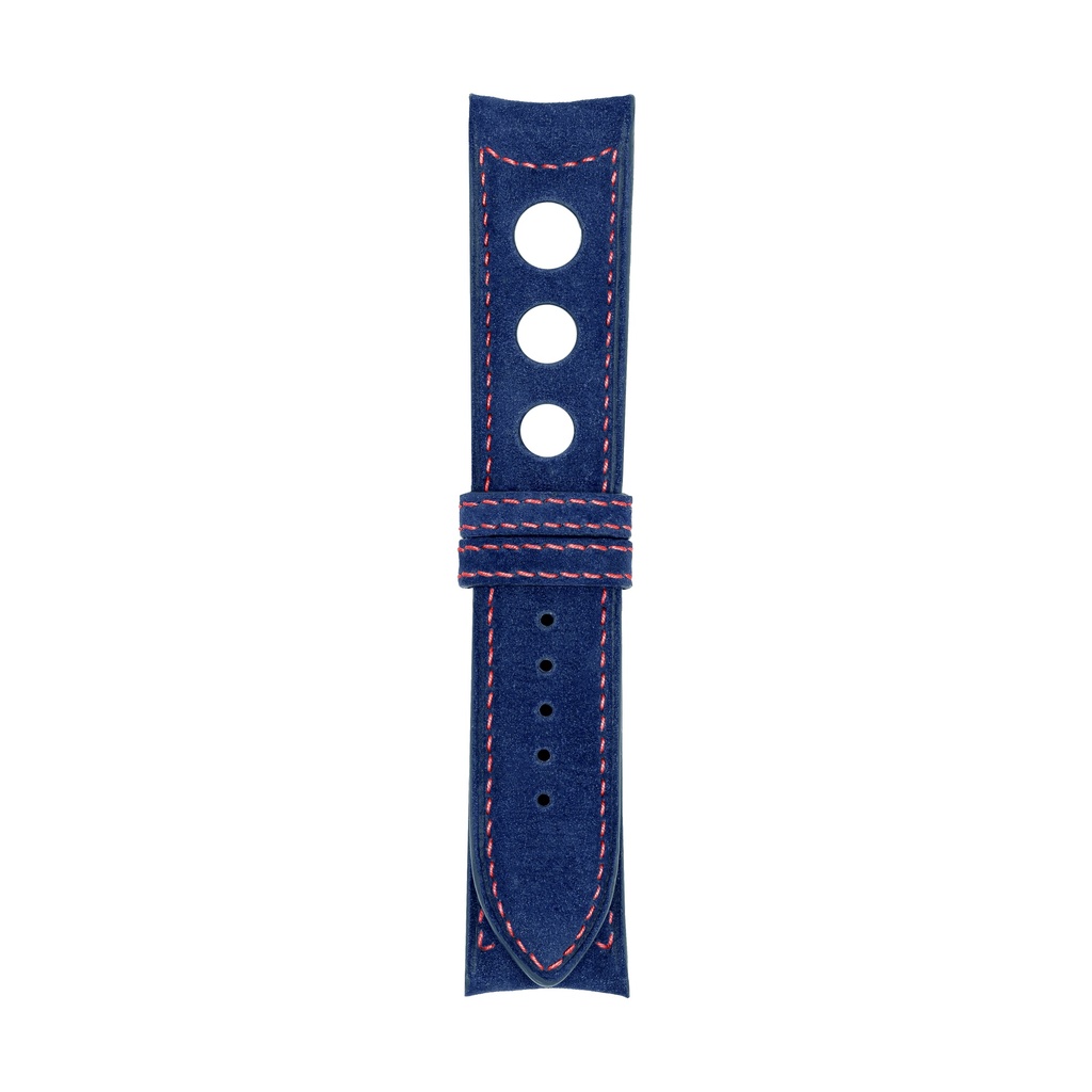 Rally Nubuck Blue Royal Strap,  Stitching Red