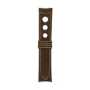 Rally Nubuck Brown Chocolate Strap,  Stitching Green Light