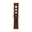 Rally Nubuck Brown Chocolate Strap -  Stitching Red