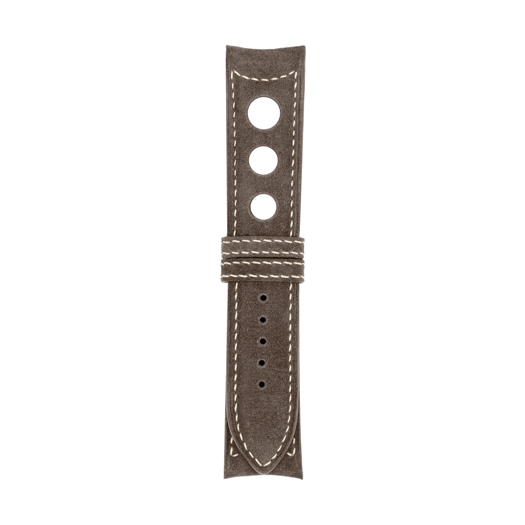 Rally Nubuck Taupe Strap,  Stitching White