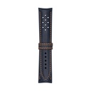 Vintage Leather Blue Marine Strap,  Stitching Orange