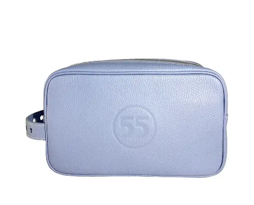 Dopp Kit Grained Leather : Blue