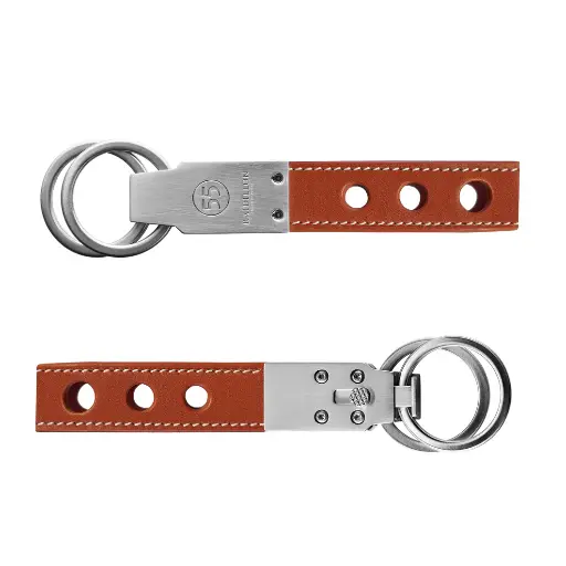 [KE-RIN-566] Smooth Leather Key Ring : Cognac - Natural