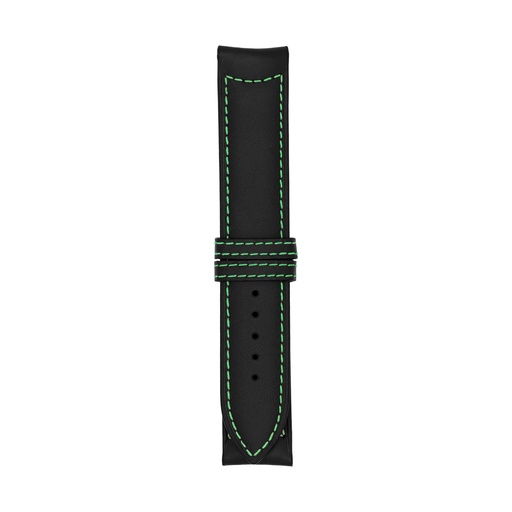 Classic Leather Black Strap,  Stitching Green