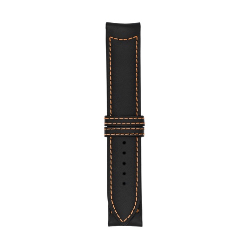 Classic Leather Black Strap,  Stitching Orange