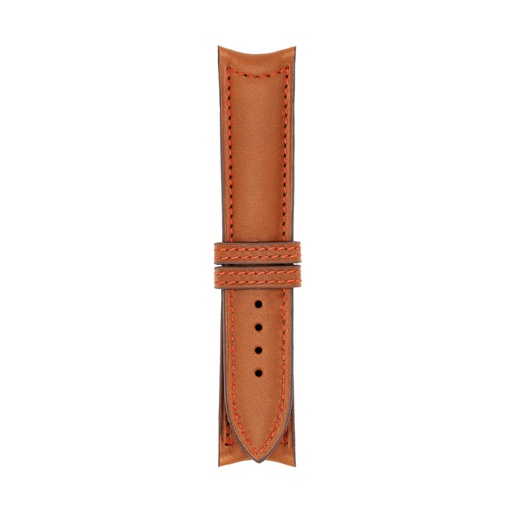 Classic Leather Cognac Strap,  Stitching Red