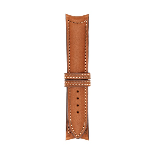 Classic Leather Cognac Strap,  Stitching White