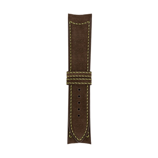 Classic Nubuck Brown Chocolate Strap,  Stitching Green Light