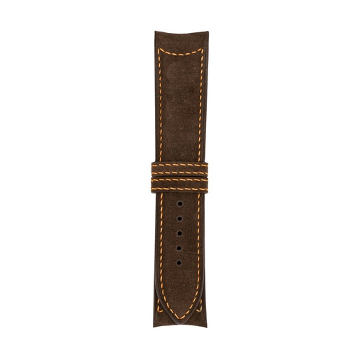 Classic Nubuck Brown Chocolate Strap,  Stitching Orange