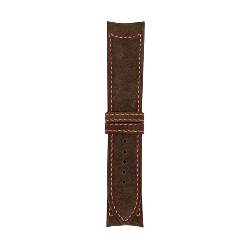 Classic Nubuck Brown Chocolate Strap,  Stitching Red