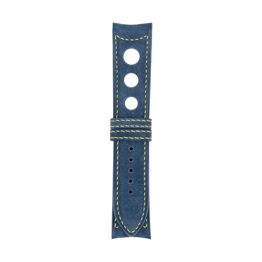 Rally Nubuck Blue Jeans Strap,  Stitching Yellow