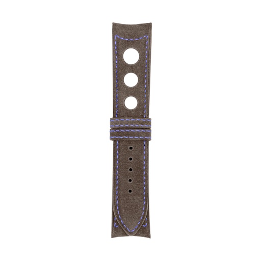 Rally Nubuck Taupe Strap,  Stitching Blue