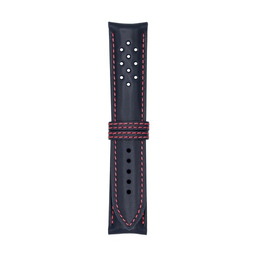 Vintage Leather Blue Marine Strap,  Stitching Red